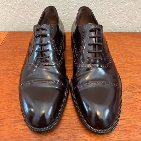 Bally Mens Dark Brown Cap Toe Oxfords Size 8.5 - Picture 9 of 16